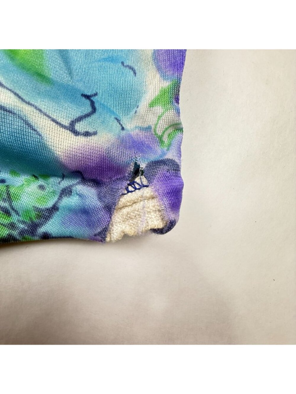 Vintage Sirena Blue Purple Floral 2pc Bathing Suit Size 10 Needs Repairing As-Is - Picture 6 of 13
